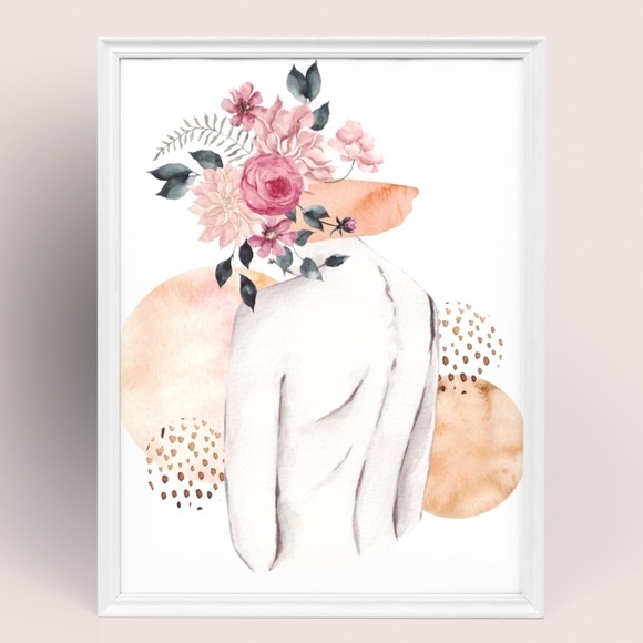 Art Modern Abstract Floral Woman Wall Art Print Unframed Poshmark
